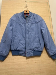 Field and Stream Jacket Mens Large Blue Quilted Plaid Lined Bomber Coat Outdoors - Picture 1 of 7