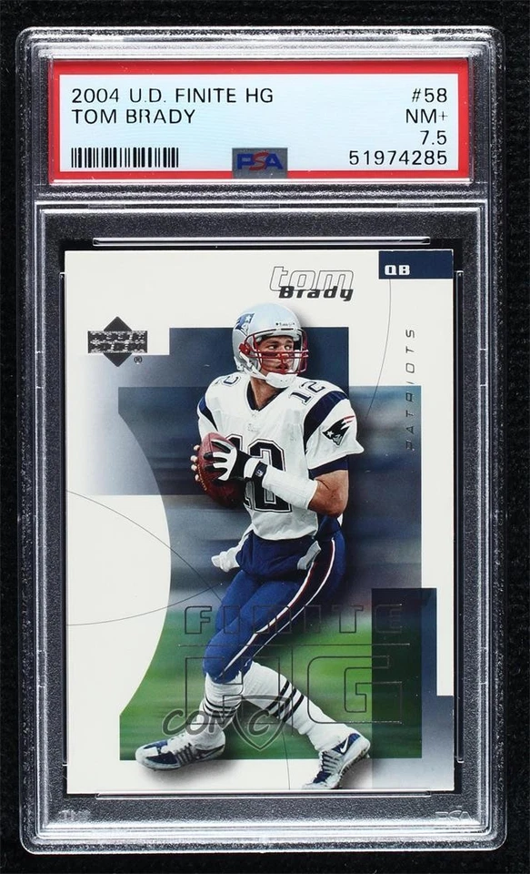 2004 Upper Deck Finite HG Tom Brady #58 PSA 7.5 - Image 1 of 2