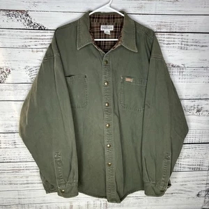 Carhartt Flannel Lined Canvas Shirt Jacket Shacket Moss Green (S96 MOS) Mens 2XL - Picture 1 of 12