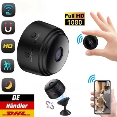 Mini-Kamera 1080P Überwachungskamera Außen WiFi Magnetische Nachtsicht Camera DE - Bild 1 von 4