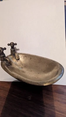 Jabonera vintage de latón macizo para bañera de 6,25" de largo 4" de ancho Foto 1 de 4