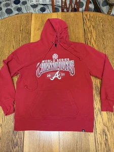 Atlanta Braves Hoodie Mens Large MLB Baseball World Series Champions 2021 Pullov - Picture 1 of 7
