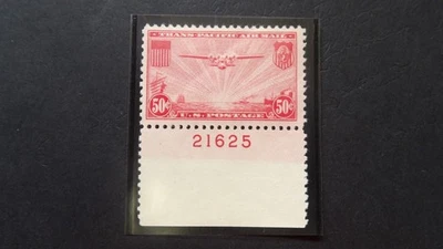 #C22 50c Transpacific Plate # Single MNH OG VF CV $20  "New Mount" #1 50% OFF - Image 1 of 2