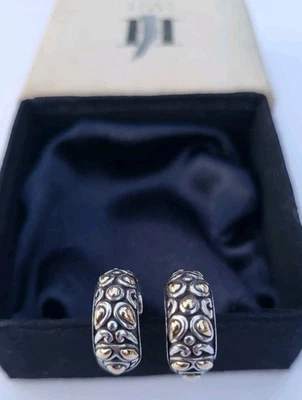 Серьги-кольца John Hardy из серебра и 18-каратного золота Jaisalmer Dot с откидной спинкой - Изображение 1 из 4