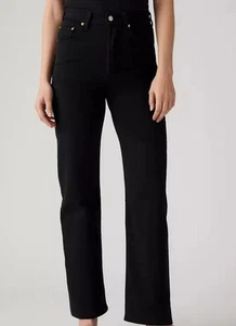 Levi's Damen Jeans Ribcage Straight Ankle Jeans, Schwarz, W31 L29 - Picture 1 of 4