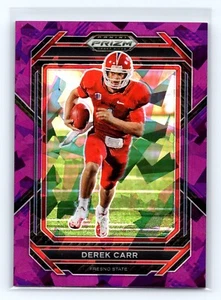 Derek Carr SP /149 2023 Panini Prizm Draft Picks Purple Ice Saints #29 - Picture 1 of 2