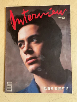 april 1989 Interview magazine Robert Downy Jr. sexy cover + Norris Church Mailer - Image 1 of 4