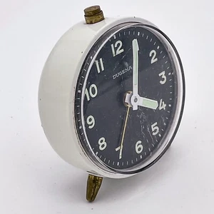 Dugena Wecker Mechanically Hand Wound Alarm Clock Made IN Germany Vintage White - Picture 1 of 8