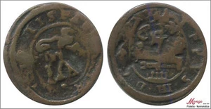 Spain - Felipe IV 6 Marvedis Madrid 1642 / Resello 1641-42 Cu BC / F JS - Picture 1 of 1