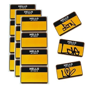 100 "Hello My Tag Is" Name Is TATS CRU NY Graffiti Stickers 10cm x 5cm - Picture 1 of 6