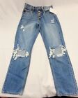 NWT KanCan Womens Jeans 0/23 Distressed Straight Fit