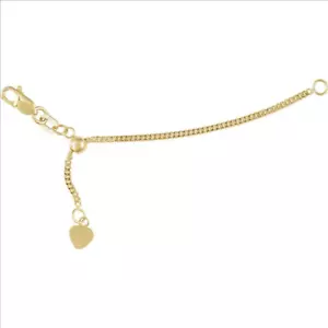 Extensor de cadena collar broche langosta oro amarillo bordillo ajustable 3" 10k 1,4 mm - Imagen 1 de 3