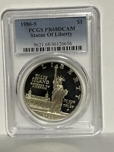 PR68DCAM 1986-S Statue of Liberty Silver Proof Dollar, PCGS - Picture 1 of 2