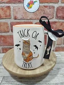 Rae Dunn Halloween Trick or Treat Cat Mummy Bats Mug Cup NWT Seen On TikTok - Picture 1 of 6