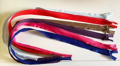 Bundle 6pcs Colourful Invisible Zippers High Quality closed end zip Length 60cm - Image 1 of 4