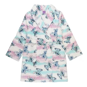 Disney Girl's Lilo & Stitch "Wave Stitch" Luxe Plush Fleece Robe Size 4 Multi - Picture 1 of 6