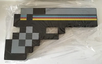 Black 8 Bit Pixelated Toy Gun. Great for Minecraft Fans,  2 For £7 - Image 1 of 3