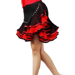Latein Salsa Tango Rumba Cha Cha Quadratisch Ballsaal Tanz Kleid #N005 Rock 5 Farben - Bild 1 von 10