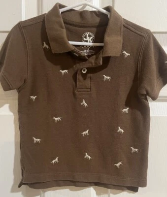 Polo J.khaki Niños 2T Marrón Bordado Perros Foto 1 de 3