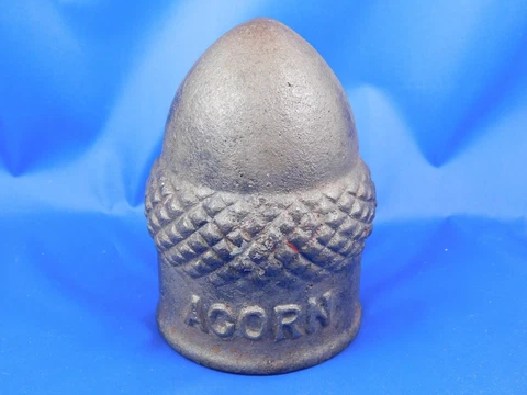 ANTIQUE CAST IRON POST FLAG POLE "ACORN" NUMBER 2 FINIAL 4.25" HIGH X 2.75" WIDE Cover