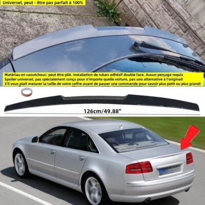 pour Audi A8 S8 4E2 4E8 D3 2002-2010 Aileron de coffre Becquet Spoiler universel - Imagen 1 de 4