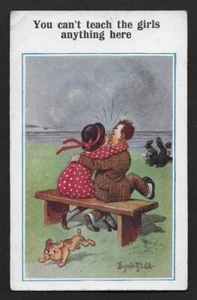 POSTCARD COMIC DONALD McGILL ARTIST MILTON WOOLSTONE 1183 SEASIDE 1924 SWANSEA - Picture 1 of 2
