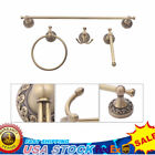 24 In Wall Mounted Holder Rack Antique Towel Bar Brass Bathroom Accessories Set