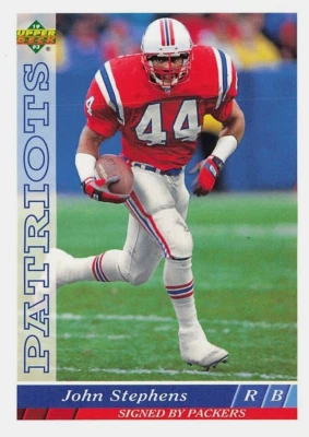 1993 Upper Deck #124 JOHN STEPHENS Patriots - Image 1 of 2