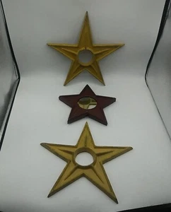 2 Gusseisen Sterne Architektur Spannscheibe Stil & 1 Spiegel Lone Star Rustikal - Bild 1 von 17