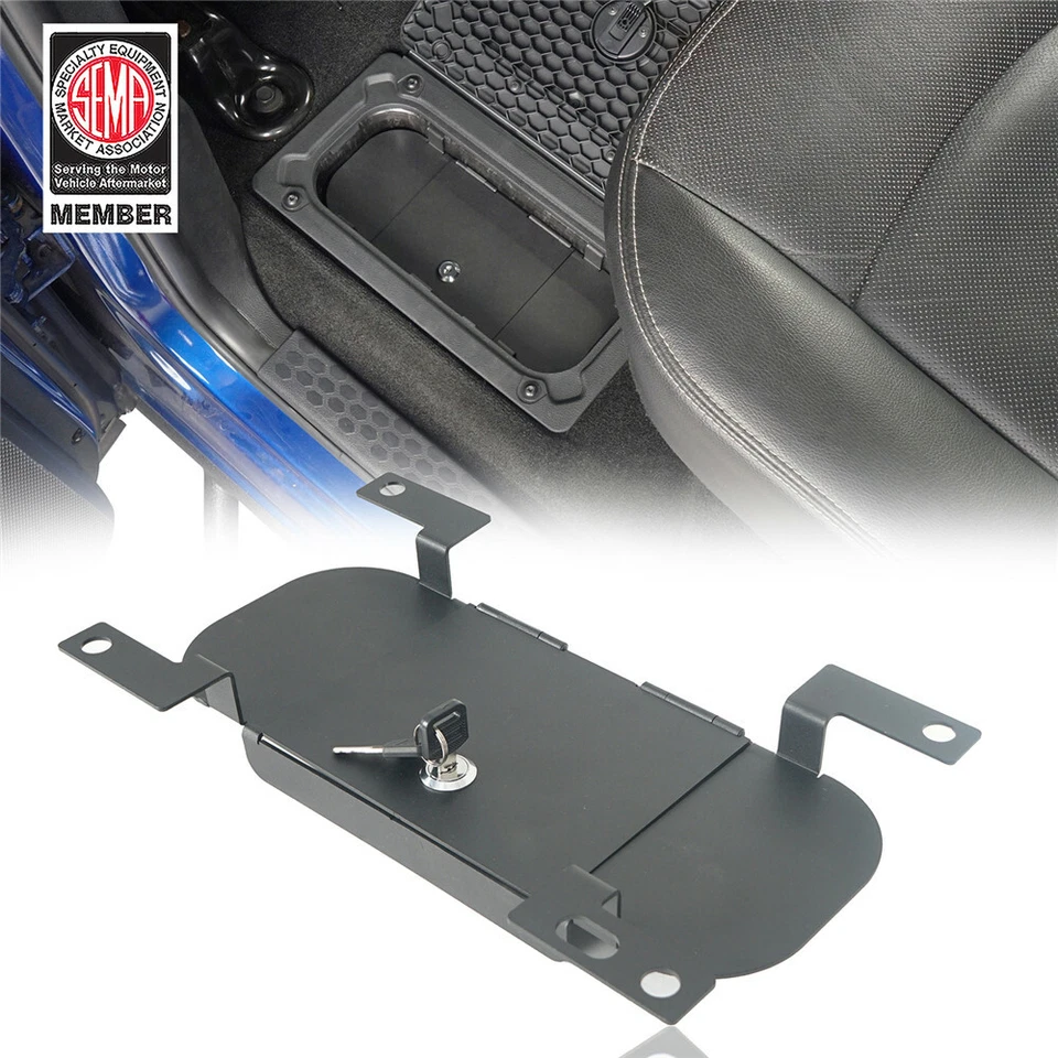 Caja de almacenamiento con bloqueo de piso de asiento trasero para camioneta Dodge Ram 1500/2500/3500 2009-2018 Foto 1 de 4