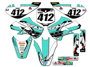 Kit de gráficos Senge turquesa 2000-2009 DRZ 110 13 FLY compatible con Suzuki - Imagen 1 de 10