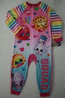NEW Girls Pajamas Shopkins XS 4 - 5 Zip Footless One Piece Blanket Sleeper PJs - Image 1 of 2