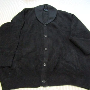 King Size Shaker Knit Cardigan Sweater 5XL Black NWOT - Picture 1 of 3