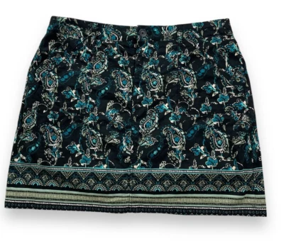 Falda para mujer Croft & Barrow talla 6 negra azul cachemira pantalones cortos elásticos sin esfuerzo Foto 1 de 4