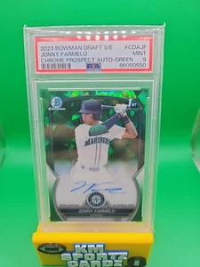 2023 Bowman Chrome Draft Sapphire Jonny Farmello 1st Green Auto /99 CDA-JF PSA 9 - Picture 1 of 2