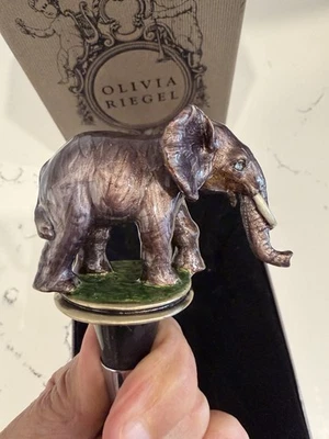 Rolha de garrafa de vinho Olivia Riegel elefante - na caixa - Imagem 1 de 4