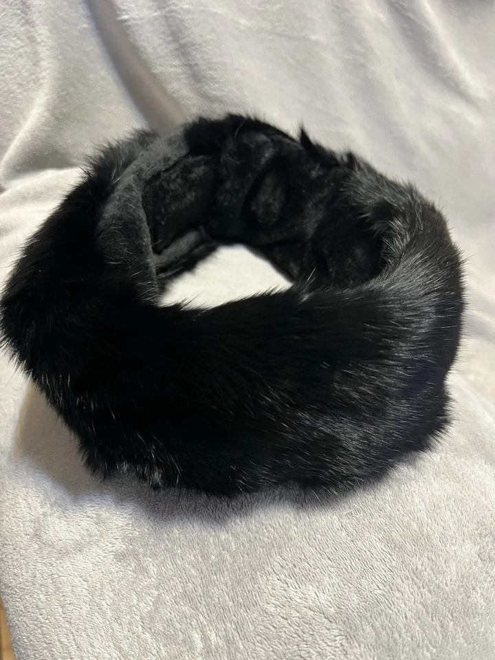 Alaska Handmade Real Black Rabbit Fur Headband  - Image 1 of 3