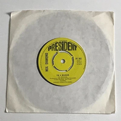 Neil Diamond - I'm A Believer 7" Vinyl Record - PT 342 EX - Image 1 of 4