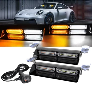 2 in 1 LED Emergency Dash Strobe Lights Windshield Deck Warning Safety Flashing - Picture 1 of 11
