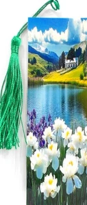 TEICH- & BLUMENLANDSCHAFT - VOGEL, KATZEN, FEEN, BLUMEN, HUNDE,-LESEZEICHEN - Bild 1 von 1