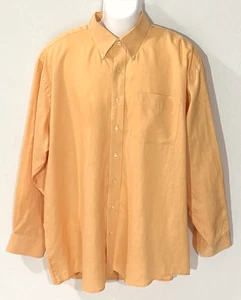 Camisa Jos A Bank Traveler’s Collection Para Hombre XL Naranja 100% Lino Abotonada Top - Imagen 1 de 5