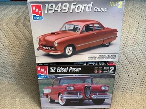 1/25 AMT Lot Of 2 Fifties Ford Kits 1950 Shobox & 58 Edsel Pacer - Picture 1 of 19