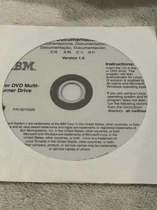 IBM CD or DVD Multi Burner Drive Documentation Version 1.0 - CD ONLY/SEALED!!! - Picture 1 of 2