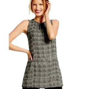 Cabi Black White Geometric Chloe Tunic Sleeveless Tank Blouse S - Picture 1 of 8