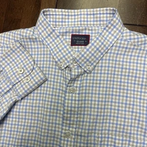 Men's UNTUCKit Long Sleeve Button Down Gingham Check Shirt Sz 2XL Cotton - Picture 1 of 7