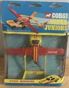 CORGI JR SUPER JUNIORS E3009 AEROCAR FLYING CAR GREAT BRITAIN AS NEW PICTURE BOX - Picture 1 of 17