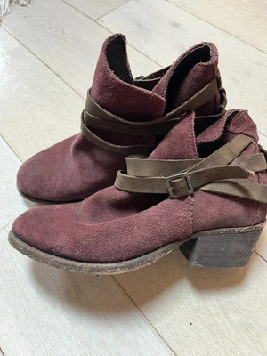 Botines Hudson Borgoña Gamuza Cuero Correas Talla 37 Horrigan Londres Foto 1 de 4