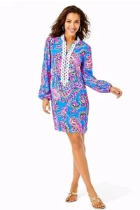 Lilly Pulitzer Etuikleid Multi Blau Meerjungfrau Grotte Conley Kleid Gr. 6 - Bild 1 von 8
