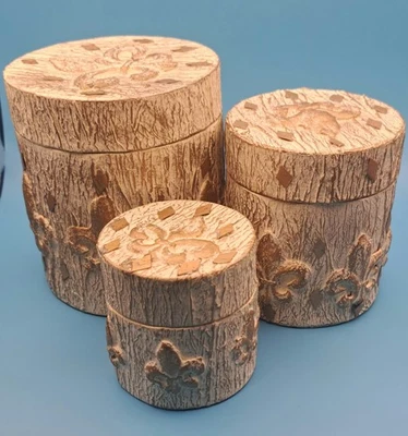 1码头进口堆叠Fleur De Lis盒象牙金家用圣诞钻石 — 第 1/4 张图片