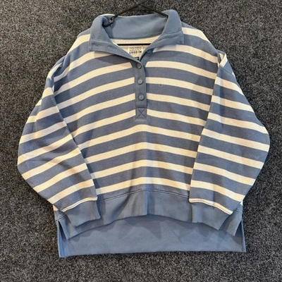 Sudadera AE para mujer Seriously Lived In talla S azul blanco a rayas nueva sin etiquetas Foto 1 de 4